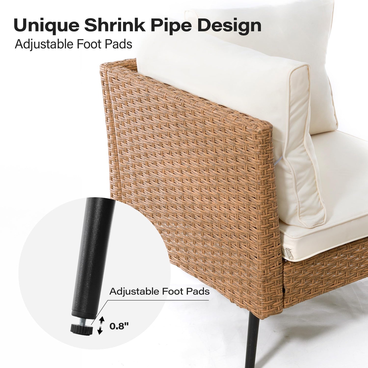 LAUSAINT HOME 6 Pieces Outdoor Sectional Sofa Set