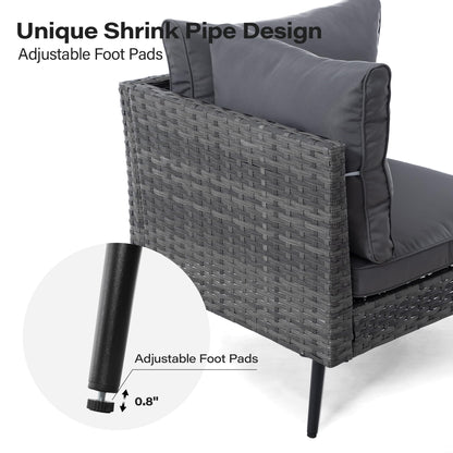 LAUSAINT HOME 6 Pieces Outdoor Sectional Sofa Set