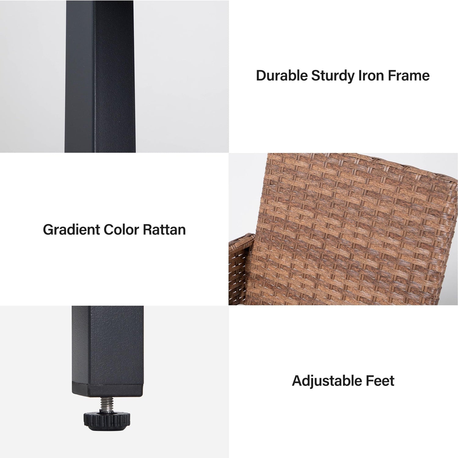 LAUSAINT HOME 5 Pieces All-Weather Outdoor Patio Dining Set