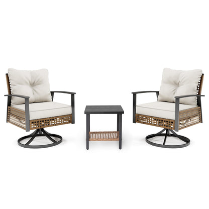 LAUSAINT Home 3 Pieces Swivel Rocking Bistro Set