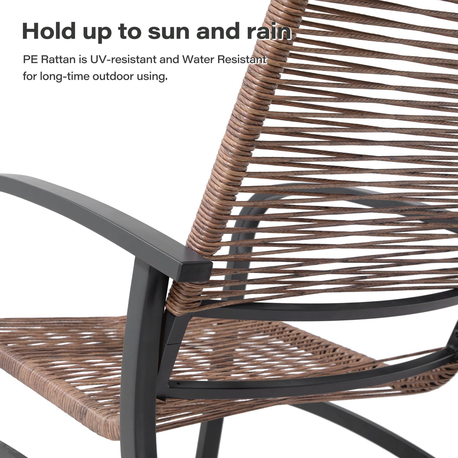 LAUSAINT HOME 5 Pieces PE Wicker Rattan Outdoor Lounge Chairs