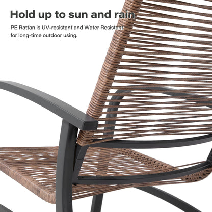 LAUSAINT HOME 5 Pieces PE Wicker Rattan Outdoor Lounge Chairs