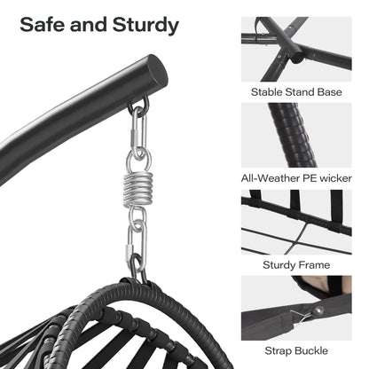 LAUSAINT HOME Hanging Egg Chair with Stand