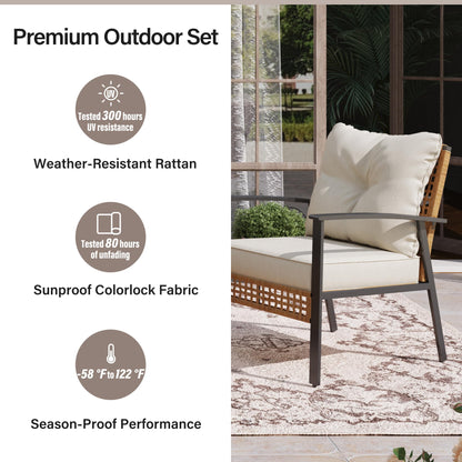 LAUSAINT HOME Outdoor Rattan Bistro Set, 2 Chairs
