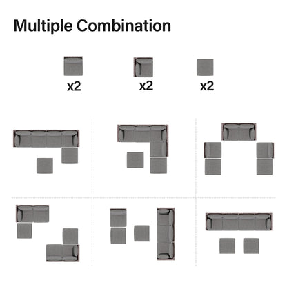 LAUSAINT HOME 6 Pieces Outdoor Sectional Sofa Set