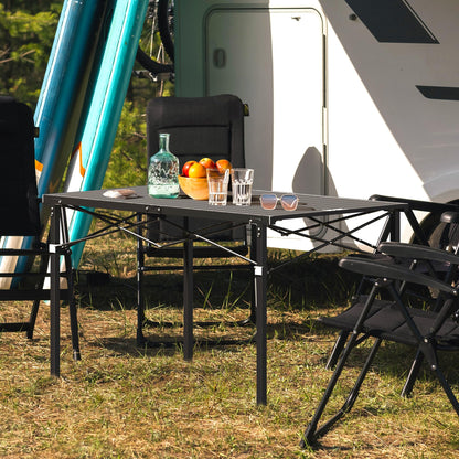 LAUSAINT HOME Folding Camping Table with Aluminum Roll-up Tabletop