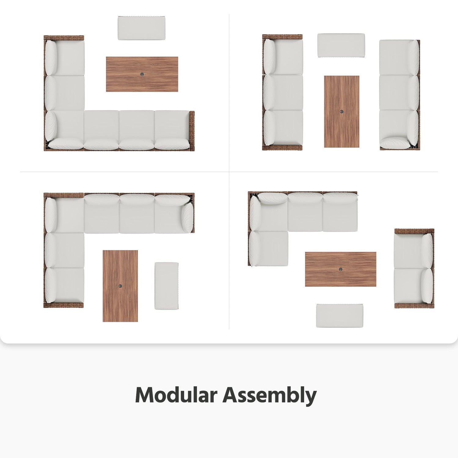 LAUSAINT HOME 8 Pieces Outdoor Patio Furniture Set