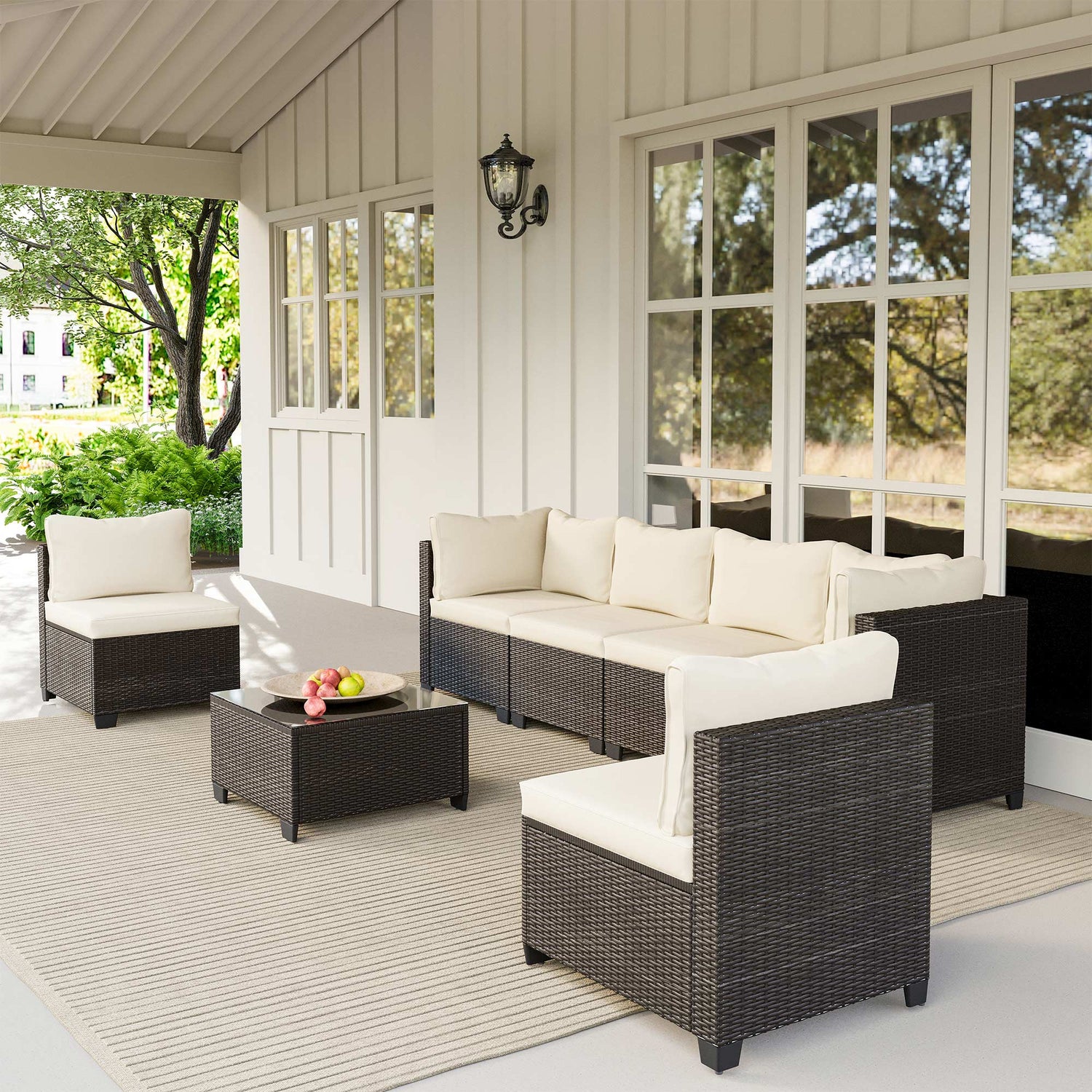 7-Piece Wicker Outdoor Conversation Sets