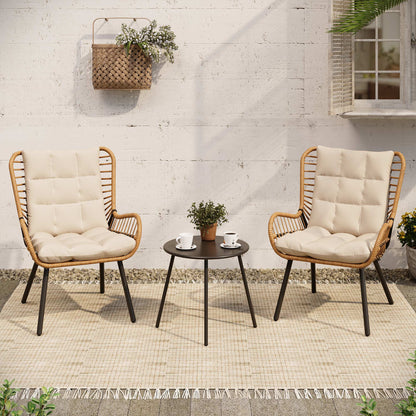 LAUSAINT HOME 3 Piece Outdoor Bistro Set with Highback