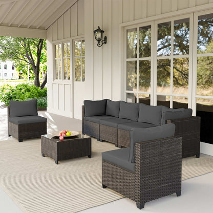 7-Piece Wicker Outdoor Conversation Sets