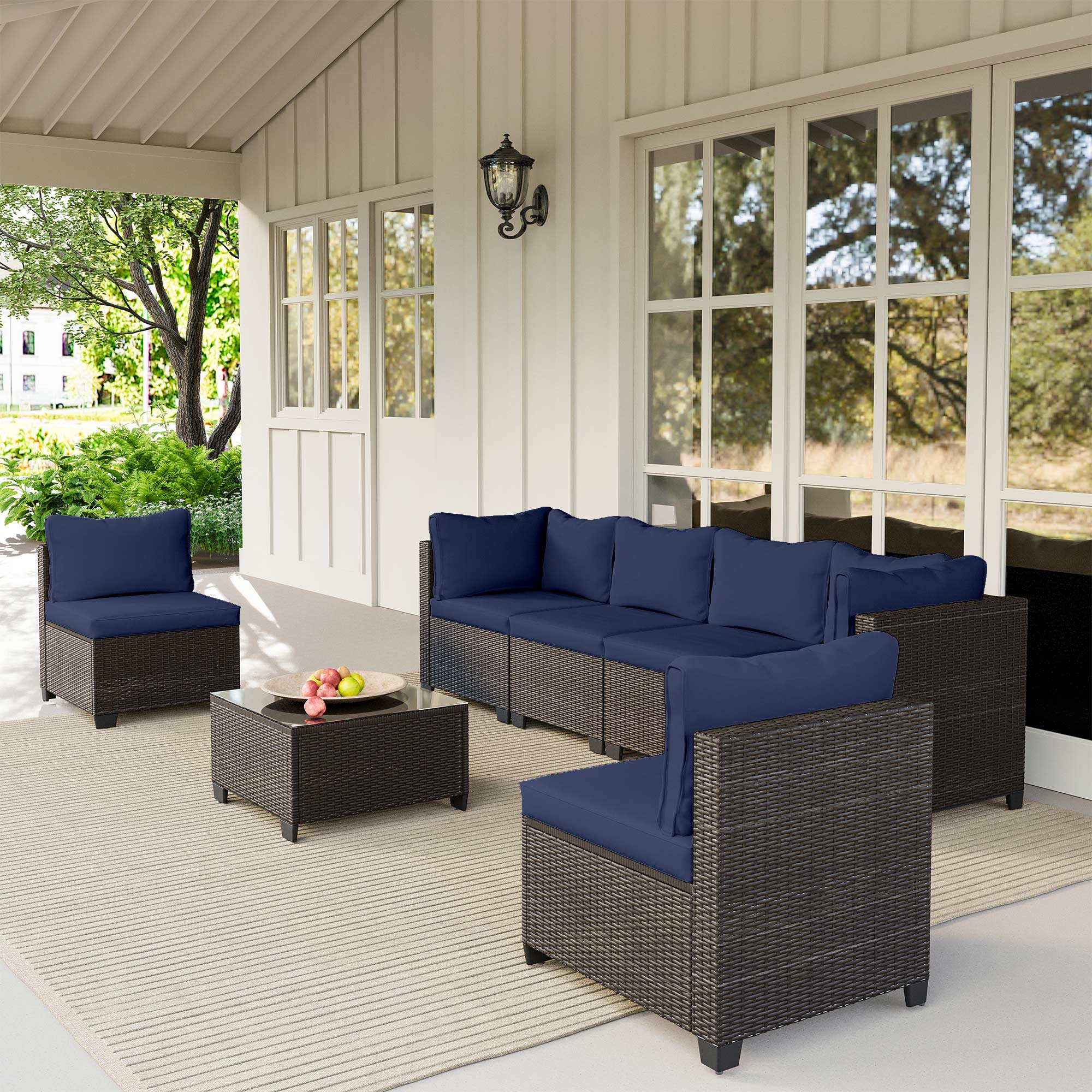 7-Piece Wicker Outdoor Conversation Sets