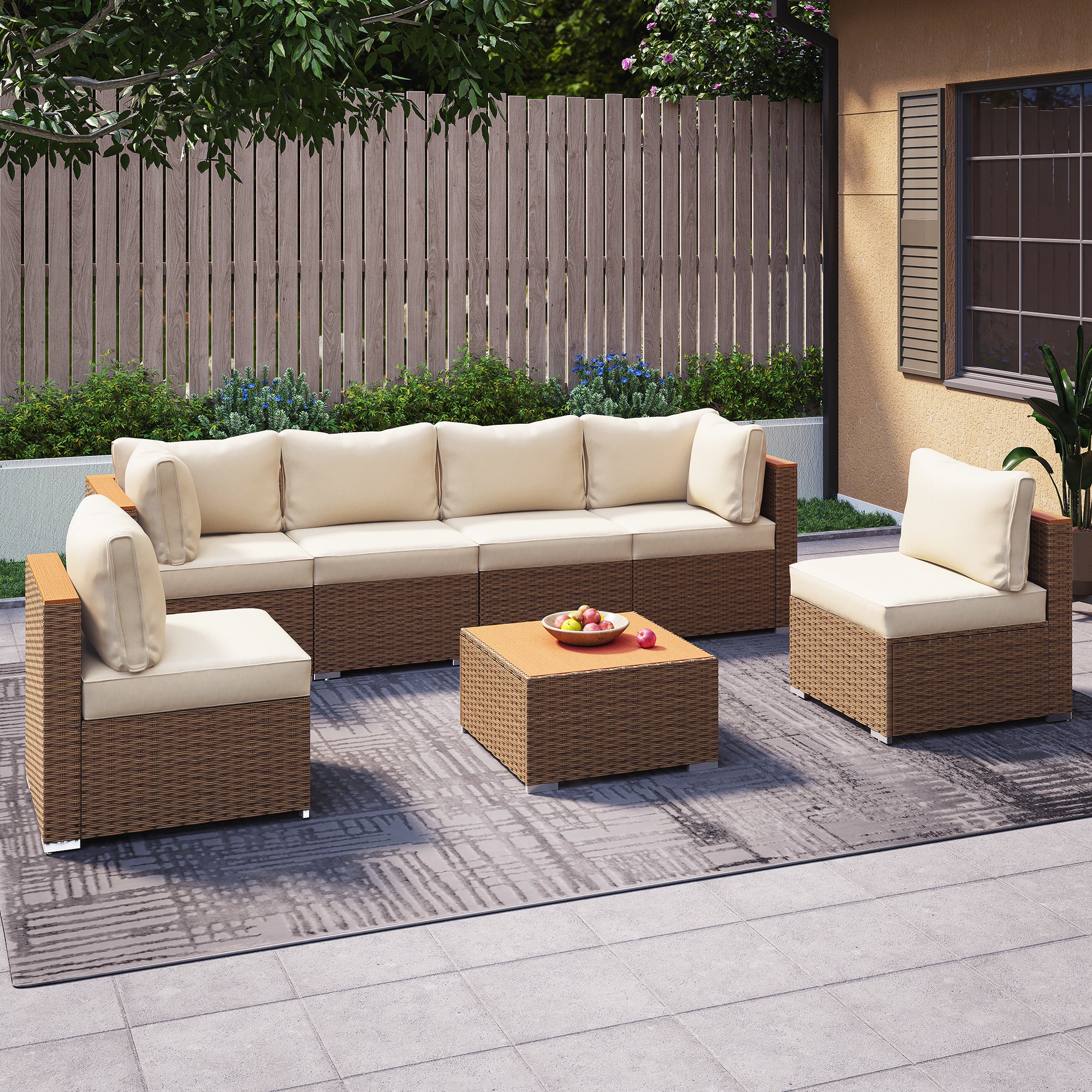 Rattan patio deals table set