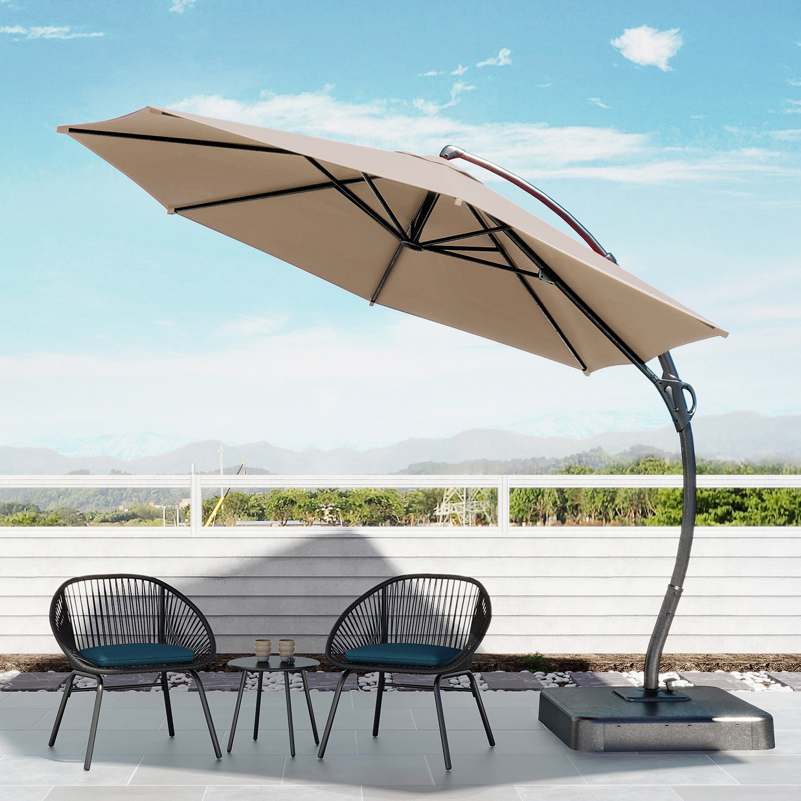 LAUSAINT HOME Upgraded 11 FT Patio Umbrellas with Base Included