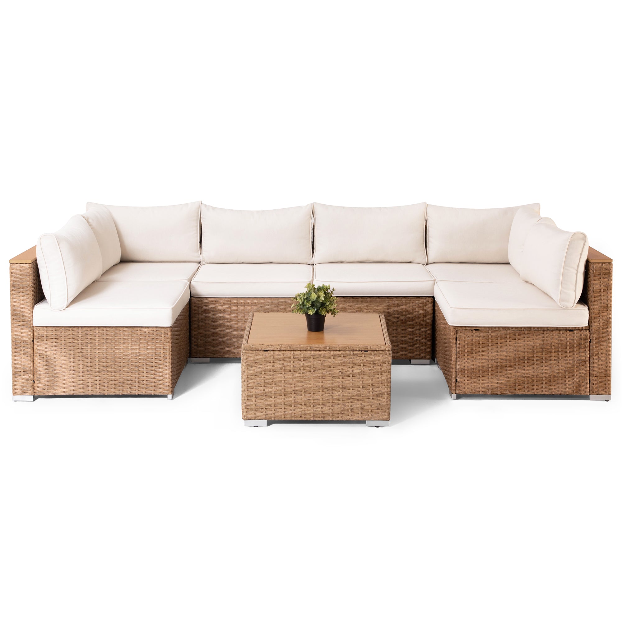 7 Piece Rattan Patio Furniture Sets