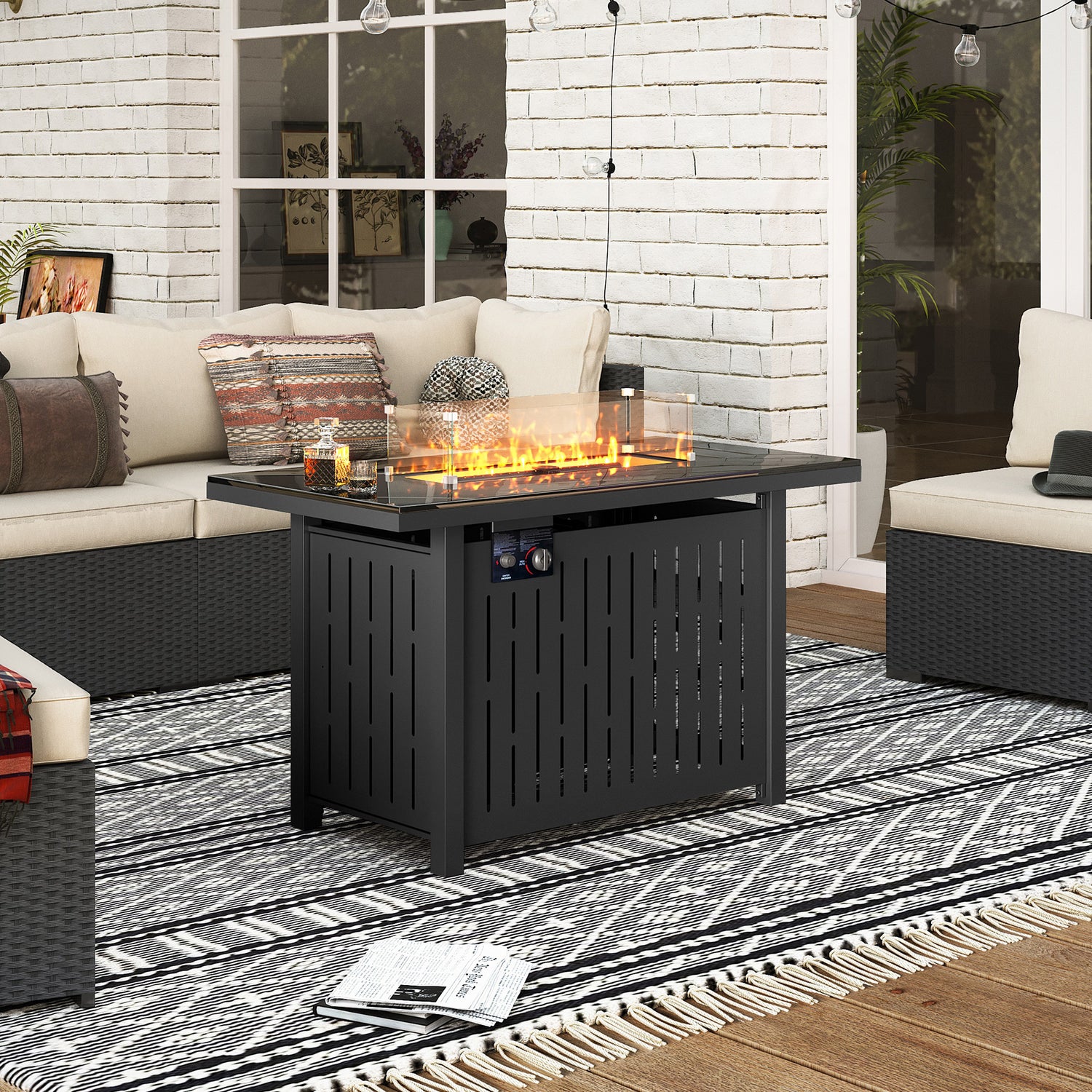 LAUSAINT HOME 43&quot; Outdoor Propane Fire Pit Table