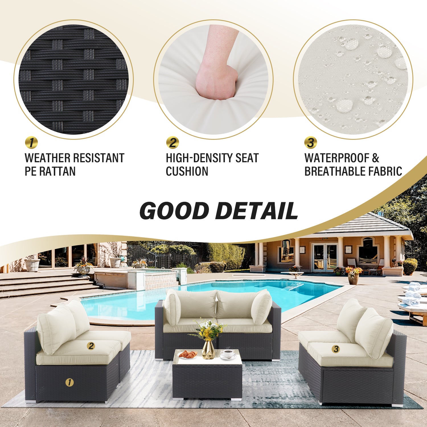 Round outdoor conversation discount set