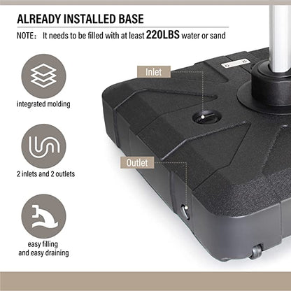 install patio umbrella in base LAUSAINT HOME 280 LBS Patio Umbrella Base, Outdoor Offset Umbrella Bas – Lausaint Home