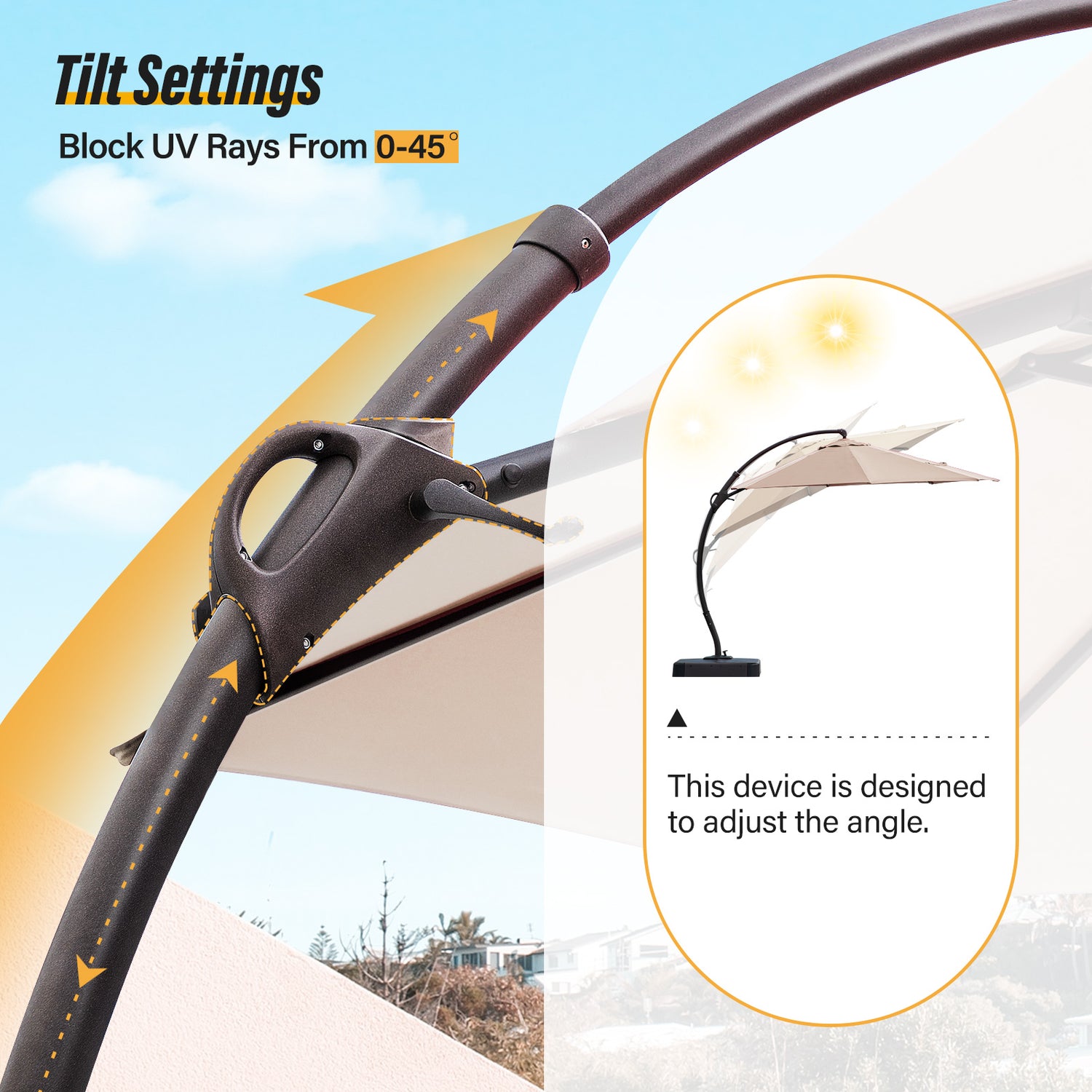 LAUSAINT HOME Upgraded 11 FT Patio Umbrellas with Base Included