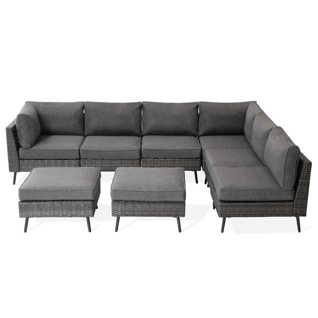 Lausaint Home 8-Piece Wicker Sectional Sofa