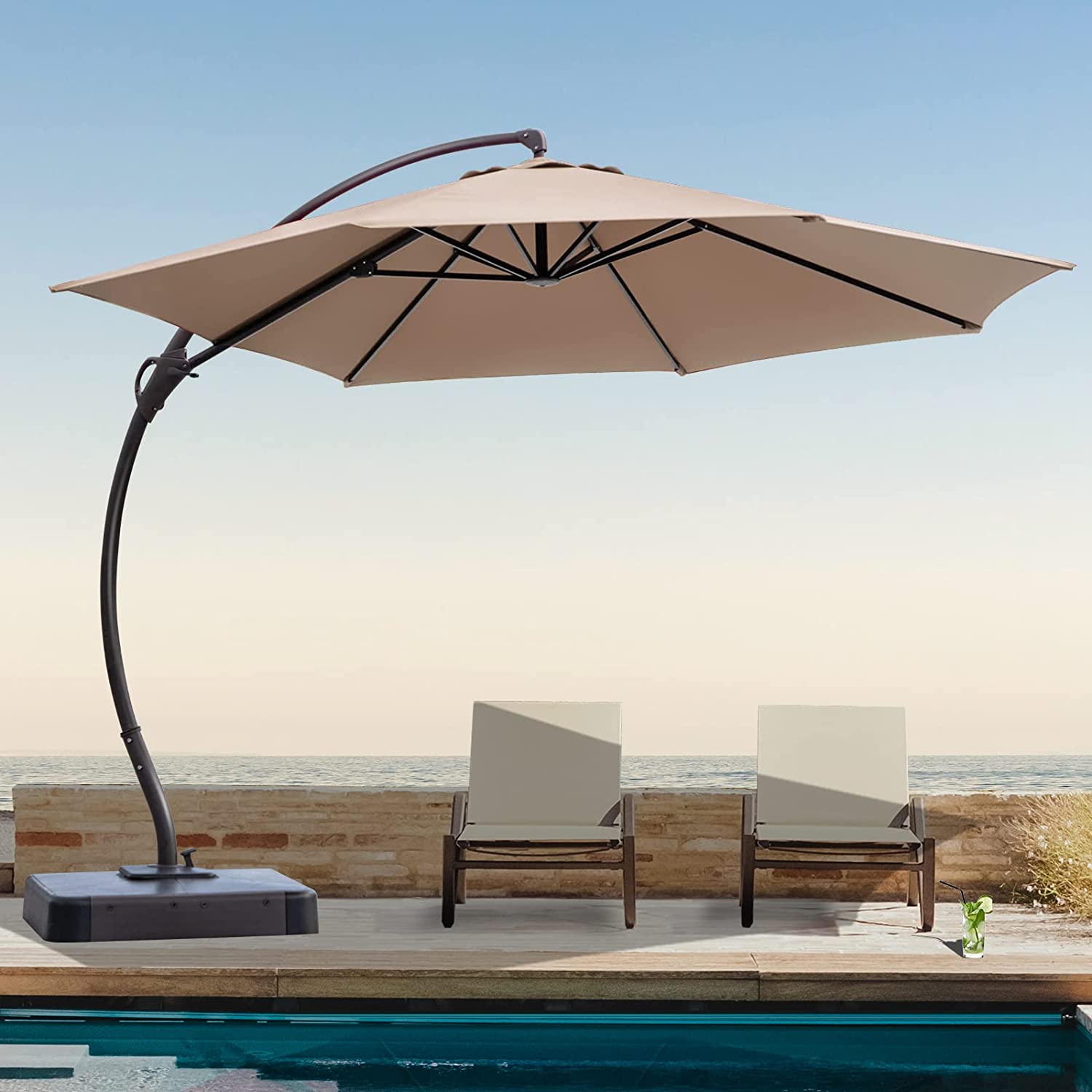 LAUSAINT HOME 12 FT Updated Outdoor Cantilever Umbrella