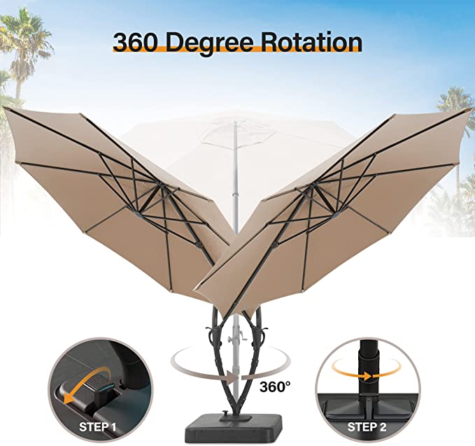 LAUSAINT HOME 12' Sunbrella Outdoor Patio Umbrella with Base Included, – Lausaint Home