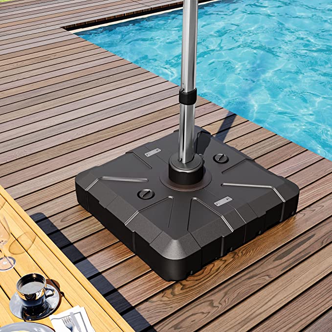 floor mounted patio umbrella LAUSAINT HOME 280 LBS Patio Umbrella Base, Outdoor Offset Umbrella Base
