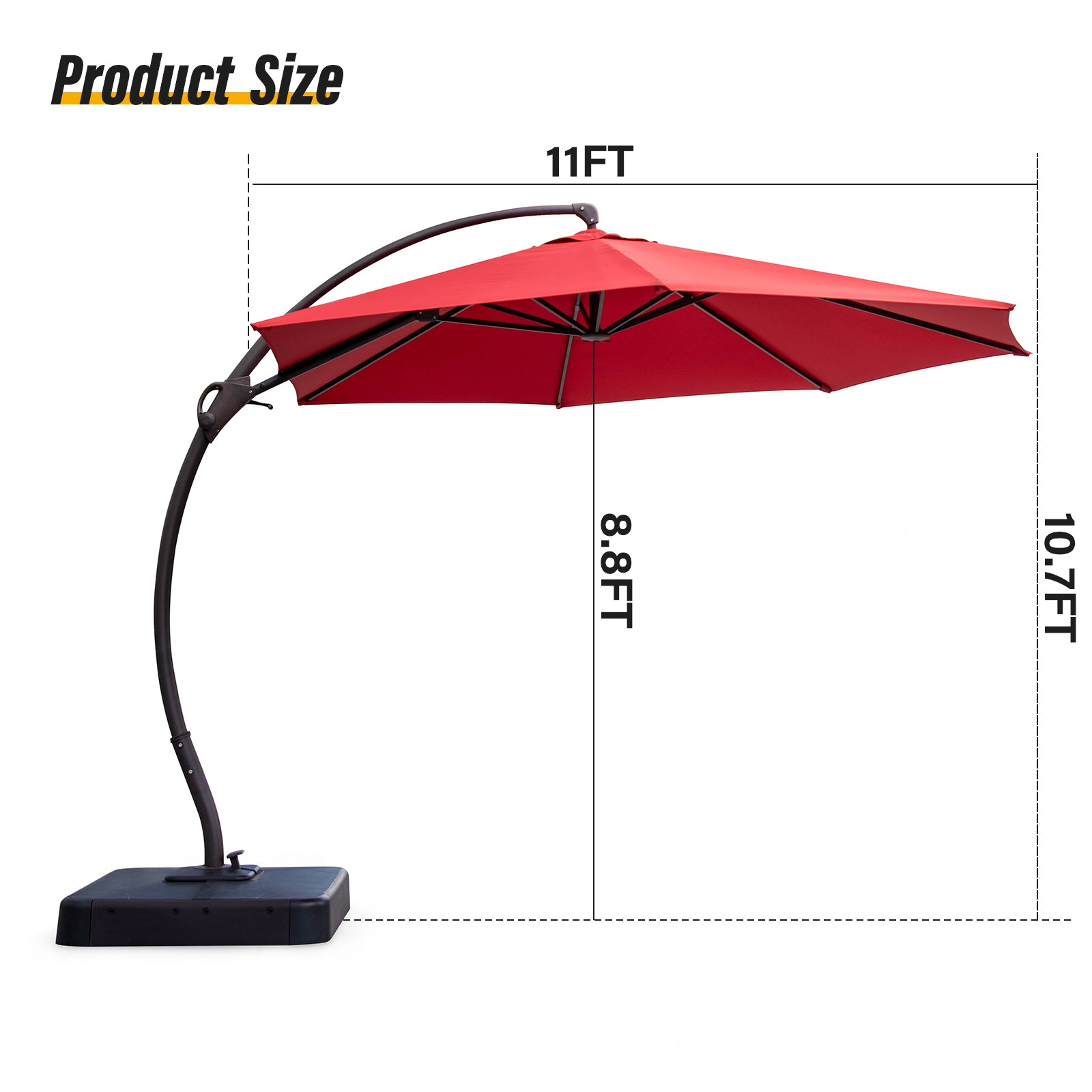 LAUSAINT HOME Upgraded 11 FT Patio Umbrellas with Base Included