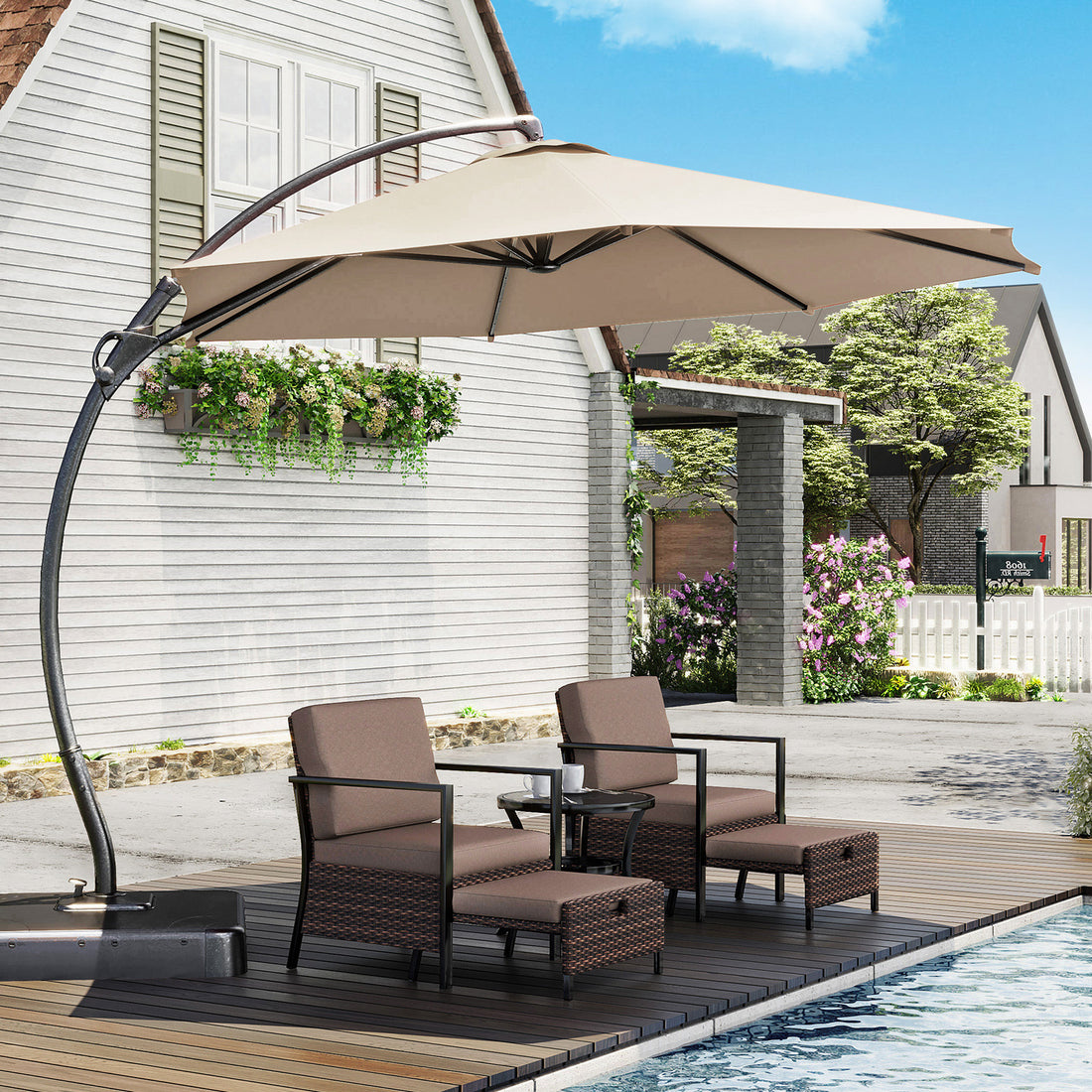 LAUSAINT HOME Upgraded 11 FT Patio Umbrellas with Base Included