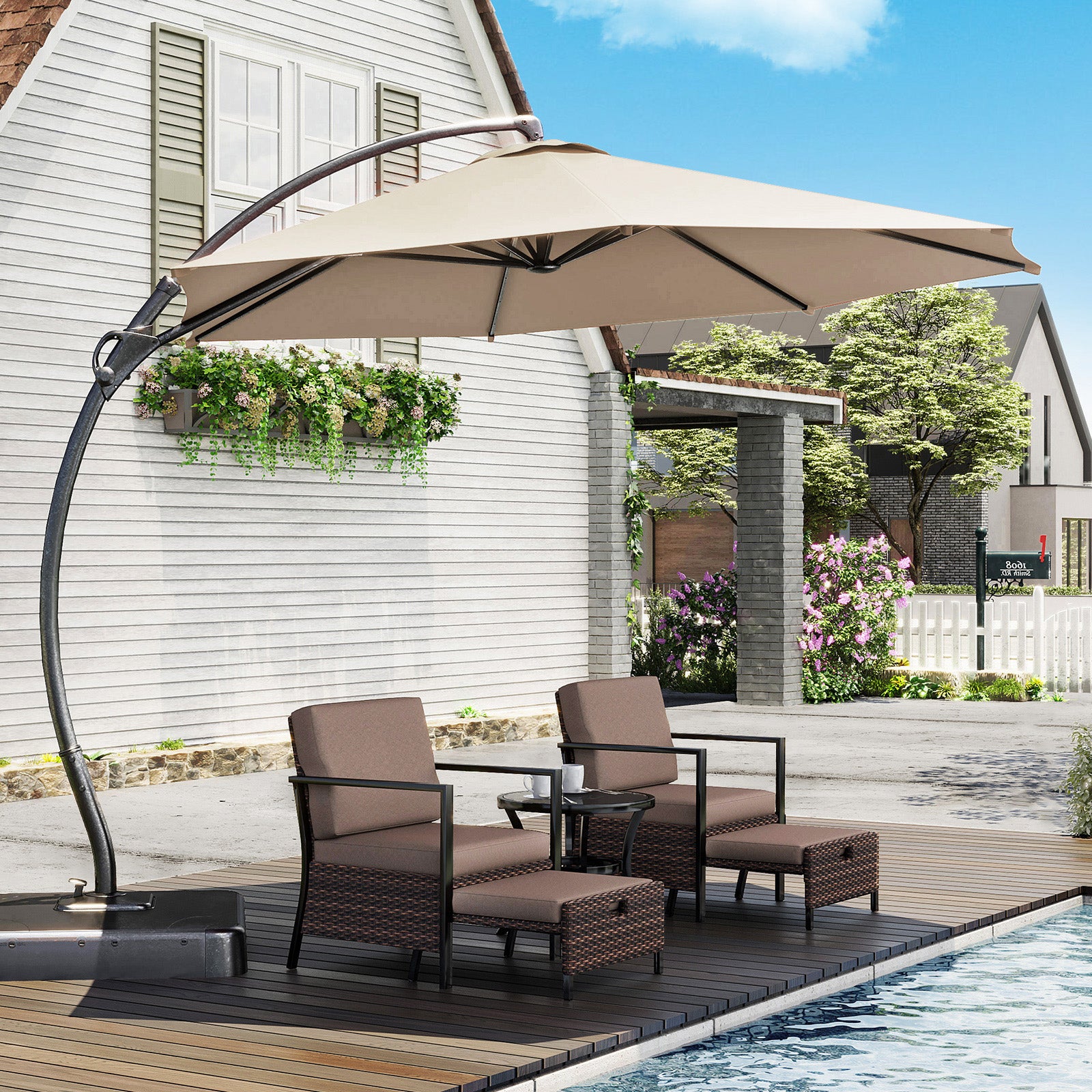 LAUSAINT HOME Upgraded 11 FT Patio Umbrellas with Base Included