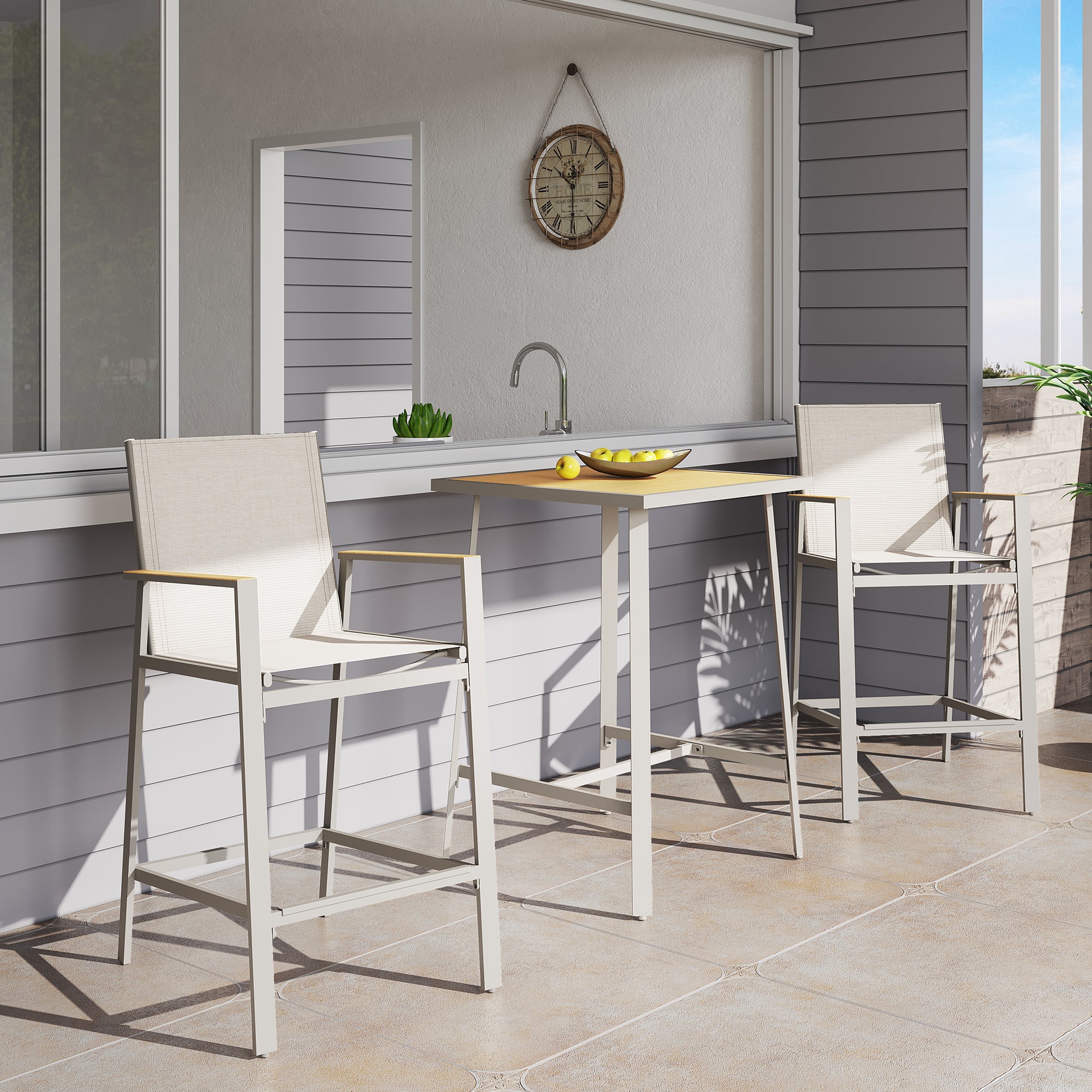 3 Pieces Patio Bar Set